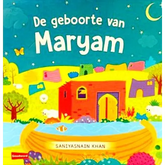 Kinderboekhoes van De Geboorte van Maryam met kleurrijke illustraties